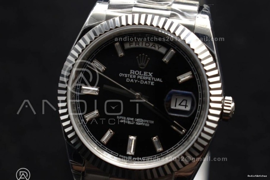 Bright 718 GSF Bracelet Black Weight 40 Gain on Crystal DayDate Dial SS President A 0316